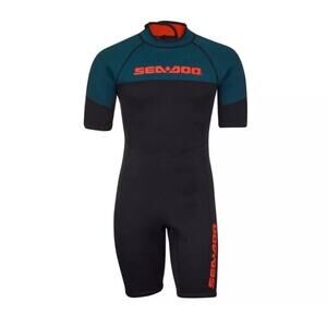 Sea Doo Mens 3mm Escape Shorty Wetsuit Size Large Beach Surfing Jet Ski Swimwear